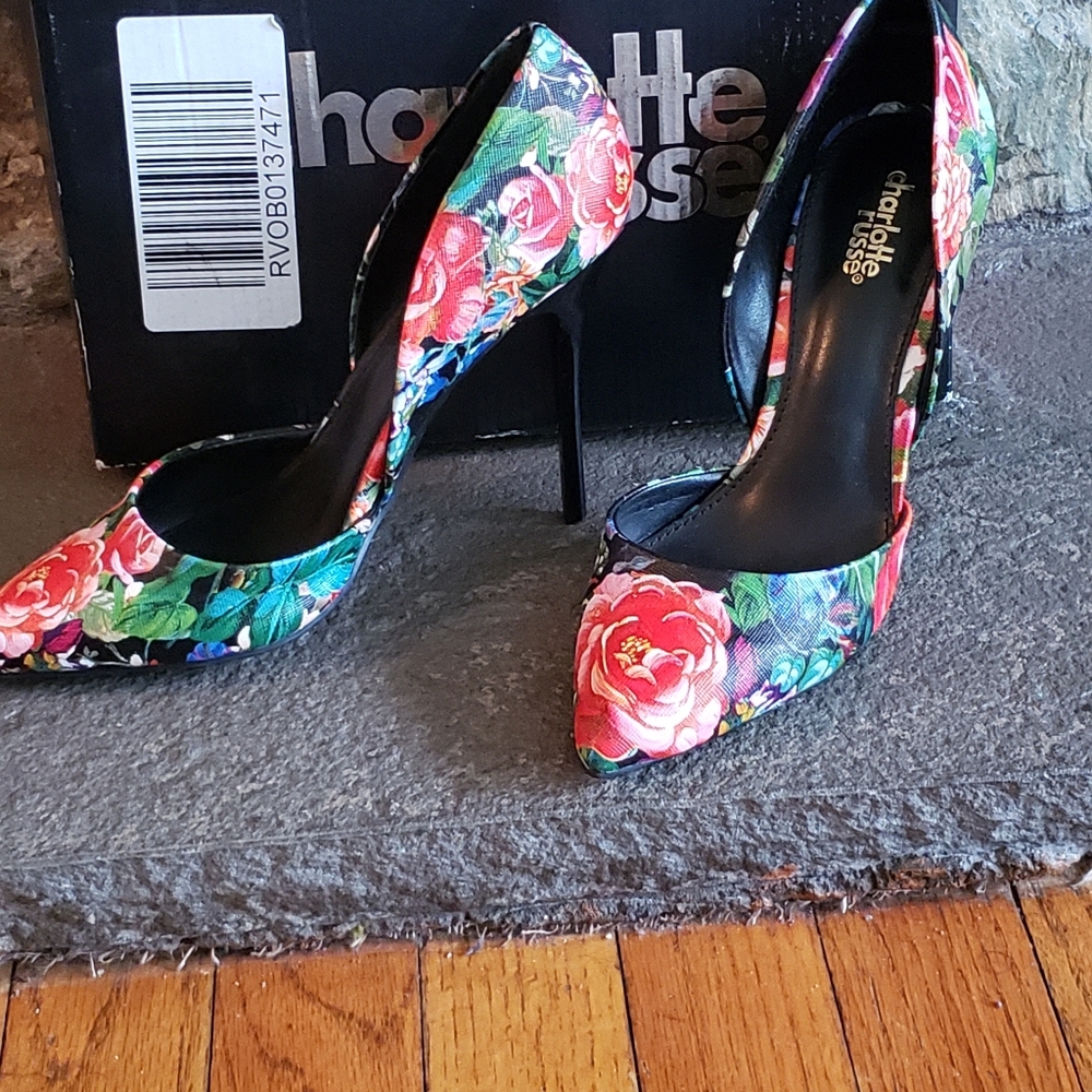 Red Floral Heels